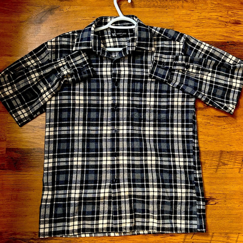 Sergio Louis Grey Button-Up Flannel